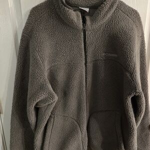 Columbia Women's L Gray Teddy  Fleece Jacket